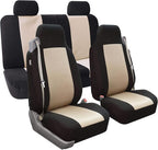 FH Group Car Seat Cover Rear Set Striking Striped Car Seat Covers with Rear Split Bench, Universal Fit Interior Accessories f
