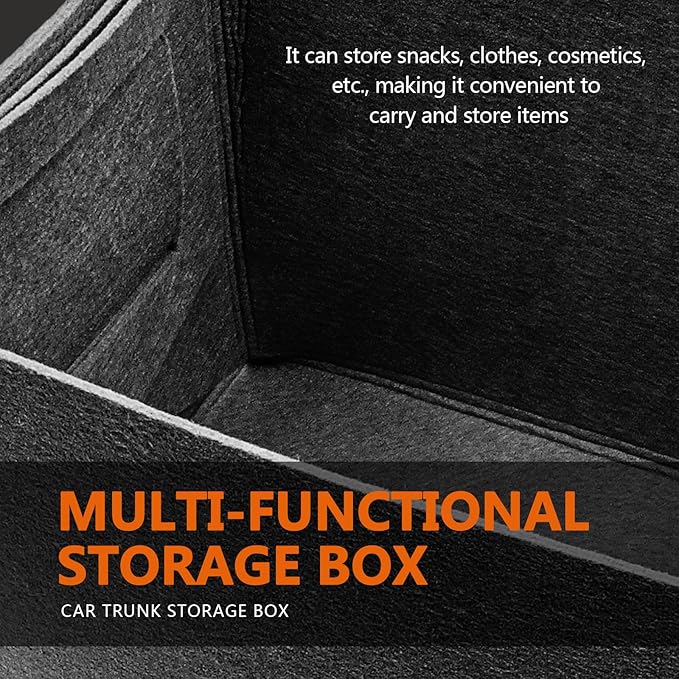 Felt Car Trunk Organizer, Foldable Vehicle Storage Box, Large Capacity Multi-Purpose Automotive Interior Accessories for Cars, S