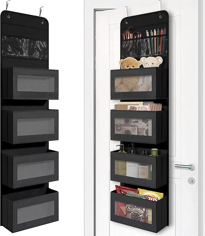 Giraffe Creation Over Door Organizer with 4 Large Capacity Pockets, Hanging Organizer Storage for Closet Bathroom Nursery Bed
