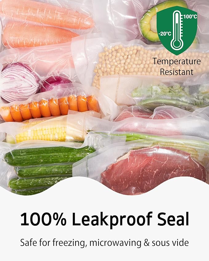 Syntus 100 Count Vacuum Sealer Bags Gallon 11 x 16 inch for Seal a Meal, Commercial Grade BPA Free Heavy Duty Precut Seal Bag