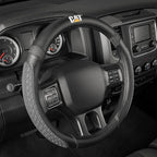 CAT® DuraGrip Car Steering Wheel Cover, Gray Tire Tread Traction Design, Auto Steering Wheel Cover for Cars Trucks Vans SUVs, Improve Grip and Control, Durable Comfortable - Large 15"-16" Inches