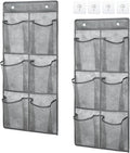 2 Pack Hanging Locker Organizer Wall Mounted Shoes Rack Cabinet Storage Bags with Adhesive Hooks Closet Hanging Space Saving 
