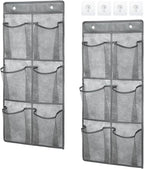2 Pack Hanging Locker Organizer Wall Mounted Shoes Rack Cabinet Storage Bags with Adhesive Hooks Closet Hanging Space Saving 