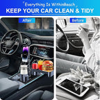 Car Cup Holder Tray, 4 in 1 Drink Holder Expander with Expandable Food Tray Table, for Road Trip Essentials & Daily Commute (