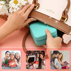 Neveika Jewelry Box with Mirror,Small Jewelry Organizer Box，Travel Jewelry Case for Women，Gift Jewelry Boxes for Female Girls