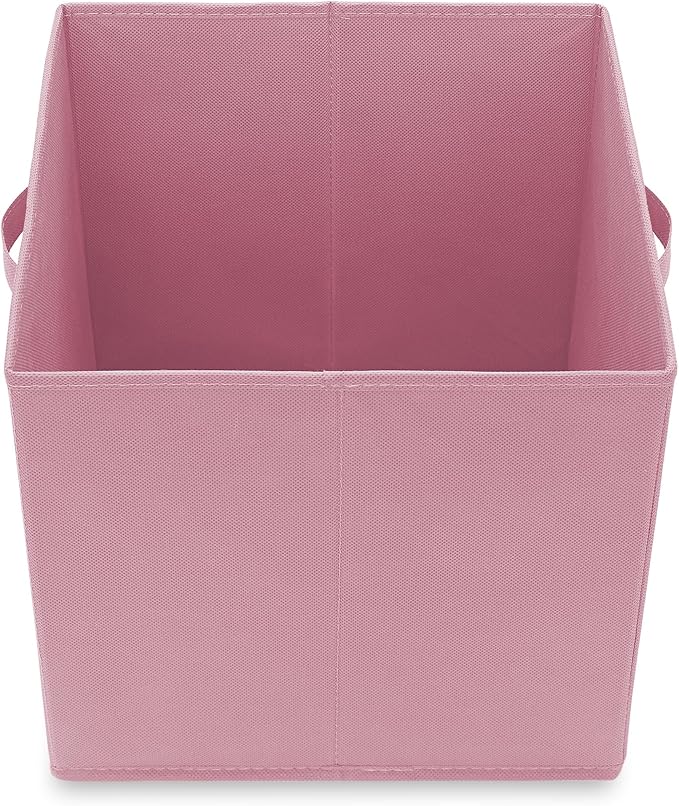 Casafield Set of 6 Collapsible Fabric Cube Storage Bins, Light Pink - 13" Foldable Cloth Baskets for Shelves, Cubby Organizer
