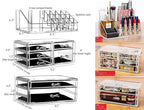 Cq acrylic 3 Pack Clear Skincare Organizer for Vanity, Stackable 7 Drawers Make Up Organizer,Cute Cosmetic Organizer for Vani