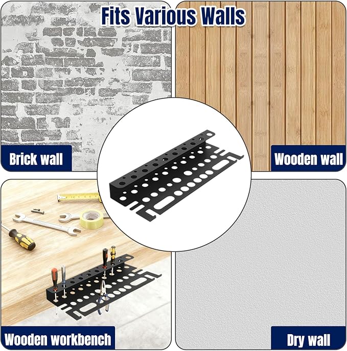 Screwdriver Organizer Wall Mount for Pliers, Screwdrivers, Garage Workshop Storage, Stores up to 43 Pliers or Small Tools, Id