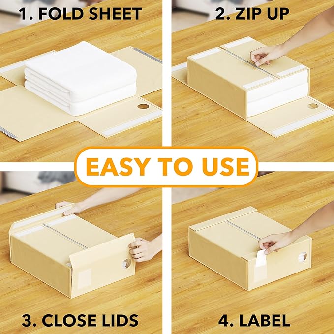 SpaceAid 16 Pack Bed Sheet Organizers and Storage, Foldable Sheet Organizer for Linen Closet, Sheets Set Folder Keeper with W