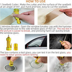 Allelic Car Window Breaker Tool, Window Breaker Seatbelt Cutter, Window Breaker, Glass Breaker, Spring Loaded Window Breaker 