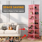 SpaceAid 7 Tier Rotating Shoe Rack Tower, Spinning Shoe Display Lazy Susan, Revolving 360 Shoe Rack Storage Round Carousel, V