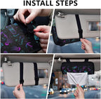 Car Tissue Holder Car Visor Organizer Tissue Box Holder for Car Sun Visor Organizer with Car Vehicle Accessories Essentials Interior for Women Men Black Jellyfish Anchor Skateboard Neon