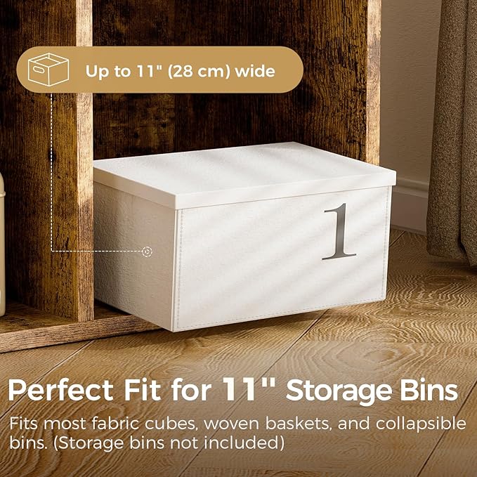 COMHOMA 8 Wood Cube Storage Organizer with Open Back and Removable Back Panels, 11In Brown Cube Storage Bookshelf, Cubicle Sh