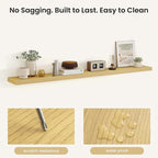 Fun Memories Rustic Wood Floating Shelves for Wall, Space-Saving Wall Mounted Shelves for Bathroom, Bedroom, Living Room and 