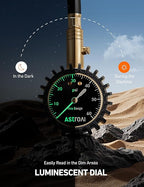 AstroAI Tire Pressure Gauge for Cars with Large 2" Dial, Solid Brass with Rubber Hose, Air Bleeder Valve, ANSI B40.1, 0-60PSI