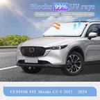 for Mazda CX5 CX-5 2017-2025 2026 Sun Shade Sunshade Windshield Cover, 4-Layer Front Window Shade Custom Fit CX5 Sport, Touring, Grand Touring, 4 Door Crossover Sun Visor 240T Fabric Shade