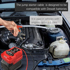 Jumper Starter Adapter for Milwaukee M18 18V Battery, 11AWG Pure Copper Cable, 30A Output, Up to 3.5L Engine, 12V Car Emergency Jump Kit