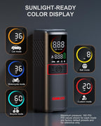 GOOLOO GT160 Tire Inflator Portable Air Compressor, 160PSI Portable Air Pump for Car Tires, 7500mAh Cordless Air Pump with Digital Pressure Suitable for Cars, Bikes, Balls, Motorcycles