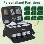 ANILD Golf Trunk Organizer, 2 Layer Golf Storage Case with Separate Ventilated Compartment for 2 Pair Shoes, for Balls, Tees,
