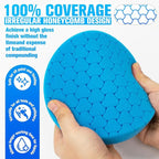 Blue Polish Pad, Buffing Polishing Pads, 1Pc 6.5 Inch Face for 6 Inch 150mm Backing Plate Compound Buffing Sponge Pads for Car Buffer Polisher Compounding, Polishing and Waxing