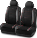 Skechers Air-Cooled Memory Foam Seat Covers,Thick Car Seat Covers,Leather Piping Car Seat Covers Front Seats,Airbag Compatibl