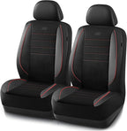 Skechers Air-Cooled Memory Foam Seat Covers,Thick Car Seat Covers,Leather Piping Car Seat Covers Front Seats,Airbag Compatibl