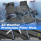 Sunsdrew Floor Mats for 2023-2026 Nissan Ariya Accessories, All Weather Floor Liners Front Rear 2 Rows Car Mats TPE Rubber Raised Edge