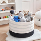 R RUNKA XXXLarge Cotton Rope Basket 22" X 22"X 14" Blanket Basket for Living Room Woven Basket Soft Baby Laundry Blanket Bask