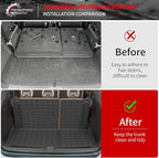 Floor Mats Compatible with 2022-2025 2026 Nissan Pathfinder 7&8 Seats Cargo Mat Cargo Liner TPE Back Seat Cover Protector 2024 Pathfinder Accessories (Trunk Mat with Backrest Mat+Floor Mats)