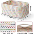 3-Pcs Shelf Baskets for Organizing, Closet Organizer Bins, Small Woven Baskets, Rope Toy Basket, Storage Basket for Shelves, 