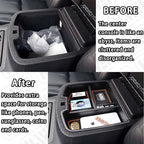 Center Console Organizer Compatible with 2007-2014 Chevy Silverado GMC Sierra Avalanche Tahoe Suburban Yukon Yukon XL Accessories, Floor Mounted Center Console ONLY, Orange Trim