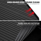 LASFIT Cargo Mat for Honda CR-V 2017-2022 (EX-L/EX/Touring/LX/Special Edition), All Weather Custom Fit TPE Trunk Mat Trunk Liner Cargo Liner Cargo Tray in Lower Position, Black (Not for Hybrid)