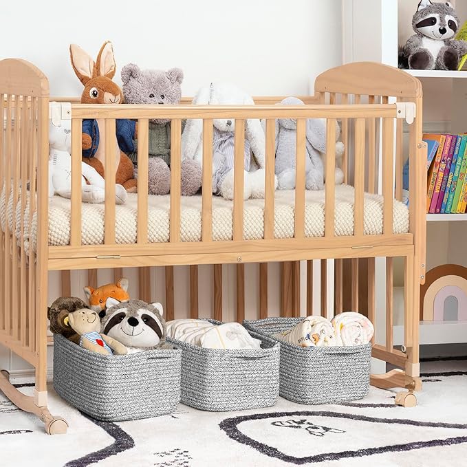 Goodpick Storage Baskets, Storage Bins for Shelves Gift Baskets Empty Small Toy Baskets Baby Rope Basket Woven Basket for Tow