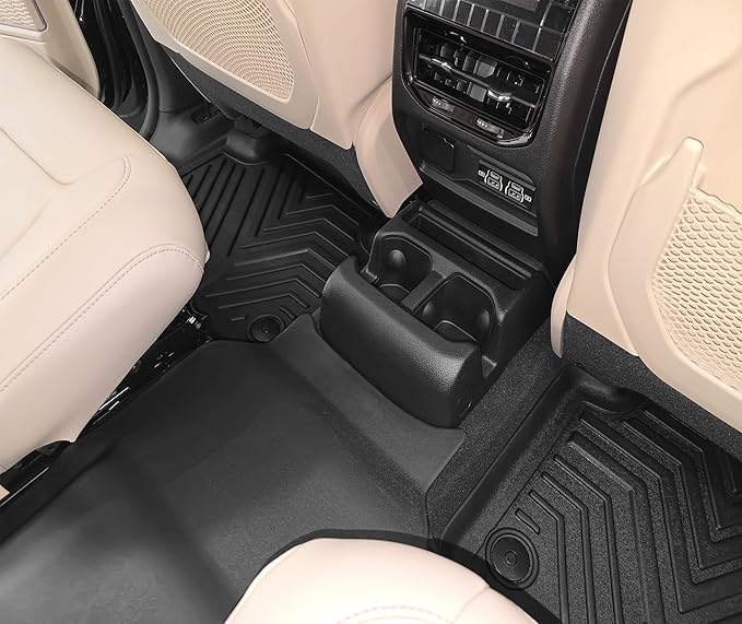YITAMOTOR Floor Mats for Jeep Grand Cherokee L 2026-2021 (ONLY 6-Seater w/o Center Console), All Weather Custom Fit TPE Cargo Liner for 1-3 Rows and Trunk Full Car Mat Set Automotive Accessories Black