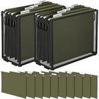 2 Pack Hanging File Holder, 10 Hanging Folders, Metal Mesh, Letter Size Folder Storage, Desktop Storage Cabinets, Office Scho