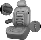 CAR PASS 3D Foam PU Leather Car Seat Covers, Universal Seat Covers Front 2 for Trucks SUV Sedan Automotive Seat Covers Armres