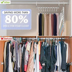Upgrade 9 Layers Pants Hangers Space Saving, 4 Pack Multifunctional Pants Rack Non Slip Stainless Steel Clothes Space Saver H