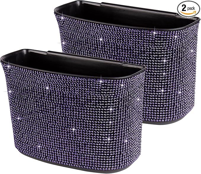 eing 2 x Car Garbage Bags Hanging Trash Bags for Rear Gear Lever Center Console 100% Waterproof Purple