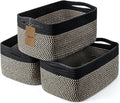 3-Pack Shelf Baskets for Organizing, Closet Organizer Bins, Small Woven Baskets, Rope Toy Basket, Storage Basket for Shelves,