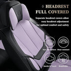 Coverado Universal Seat Covers Front, 2-Pack Universal Seat Covers for Cars, Waterproof Nappa Leather Car Seat Covers with He