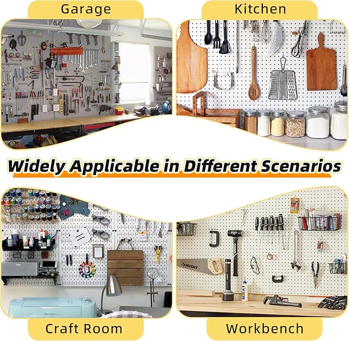 283PCS Metal Pegboard Hooks Organizer Kit for Organizing Various Tools - Heavy Duty 1/4" & 1/8" Pegboard Accessories with Peg