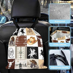 Western Cowboy Car Trash Bag - Waterproof Car Trash Bag Hanging Leakproof Car Garbage Bag - Washable Reusable Trash Bag for Car Interior Hanging Organizer Storage Vehicle Travelling Camping