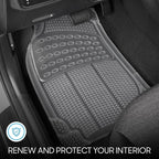 BDK 4-Piece Rubber Transparent Clear Floor Mats Heavy Duty for Front & Rear Car Truck Van SUV, All Weather Protection, Universal Fit