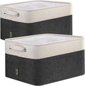 BALEINE 2 Pack Fabric Closet Storage Bins for Shelves, Linen Closet Organizers and Storage, Decorative Baskets for Organizing