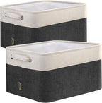 BALEINE 2 Pack Fabric Closet Storage Bins for Shelves, Linen Closet Organizers and Storage, Decorative Baskets for Organizing