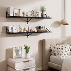 48inch Floating Shelves for Wall,10" Deep Floating Shelves with Metal Brackets,Wall Mounted Hanging Floating Shelf,Wide Displ