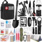 171PCS Survival First Aid Kit with Survival Gear, First Aid Supplies, Emergency Tent, and MOLLE Nylon Bag, Ideal for Car, Tra