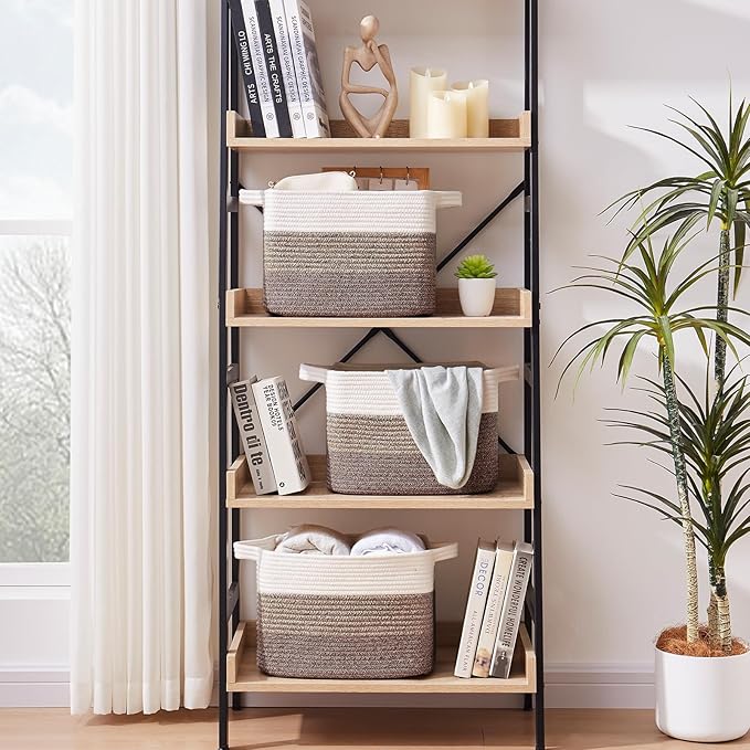 OIASKET Storage Baskets for Organizing, Woven Baskets for Shelves, Rectangle Decorative Organizer for Storage Clothes, Toy, B
