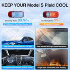 8PCS Windshield Sun Shade Kit for 2021-2026 Tesla Model S Plaid(Not fit Model S) Full Privacy Side Rear Window Shade Cover Foldable Sun Visor Protector Blocks UV&Heat