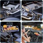 5 in 1 Car Cup Holder Tray Expander, Detachable Food Table Tray with Solid Base, 7.9~9.8 inch Expandable Car Travel Cup Coffe